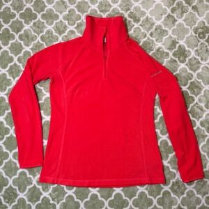 Columbia Women's Vibrant Red Orange Fleece Sweater Size M